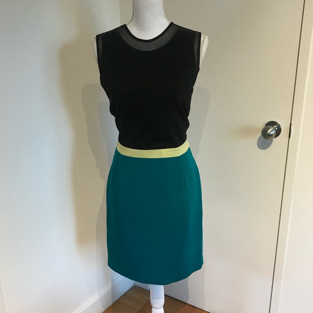 Beautiful green black colorblock dress NWT